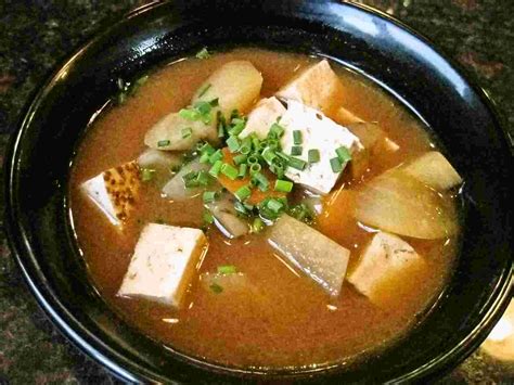 Recipes for Tom: Konsai to tofu no akadashi / red miso soup with root vegetables and tofu