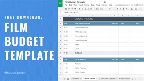 Download your FREE Film Budget Template for Film & Video Production