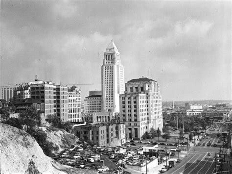 Los Angeles City Hall and the Civic Center District as seen from Bunker ...