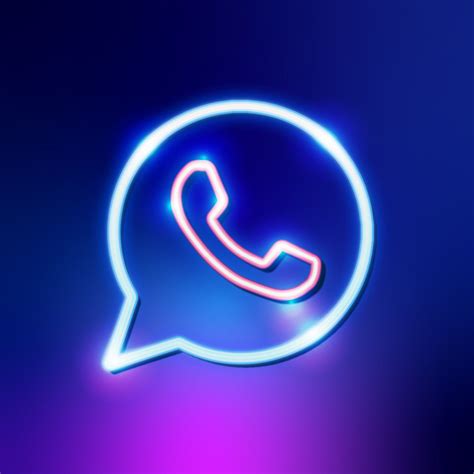 Neon Blue Aesthetic Whatsapp Logo | Images and Photos finder