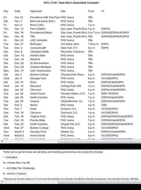 NC State Basketball Schedule - StateFans Nation StateFans Nation