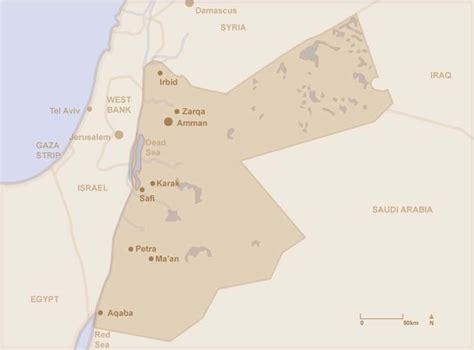 1.1 Map of Jordan with the major cities. | Download Scientific Diagram