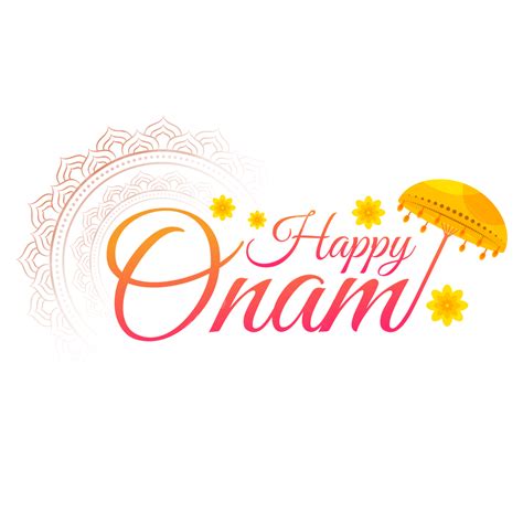 Onam Festival Vector PNG Images, Happy Onam Festival Greeting Text ...