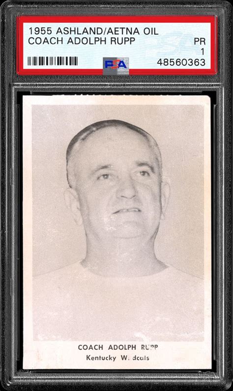 1955 Ashland/Aetna Oil Coach Adolph Rupp | PSA CardFacts®