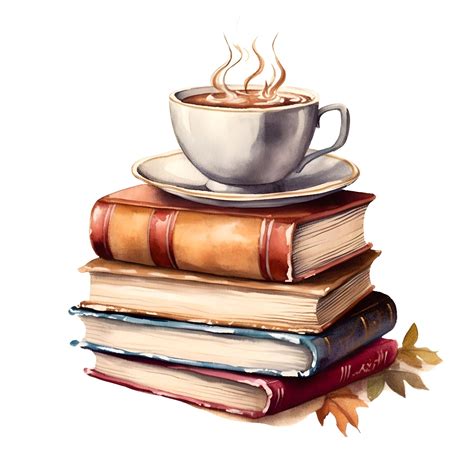 Books and Coffee Clipart, 16 Jpgs, Stack of Books, Watercolor Books ...