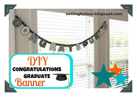 DIY Congratulations Graduate Banner - Setting for Four