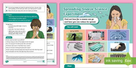 Sneeze Science Experiment (teacher made) - Twinkl