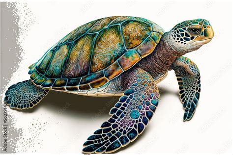 Green Sea Turtle Shell Drawing