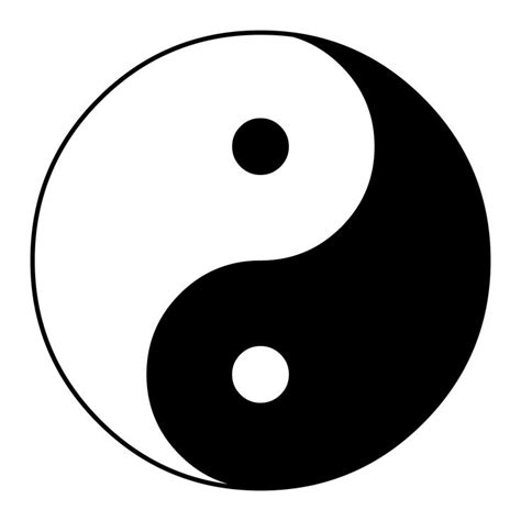 a black and white yin symbol on a white background