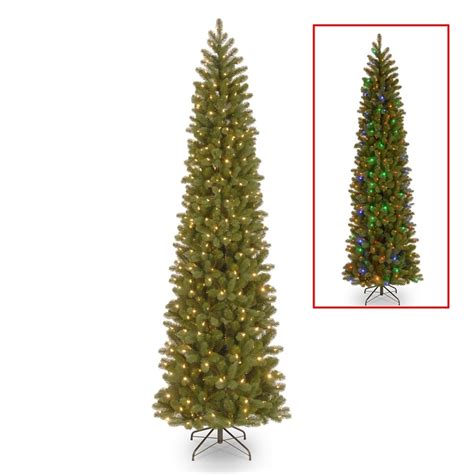 National Tree Company 9-ft Pre-Lit Downswept Douglas Fir Pencil Slim ...