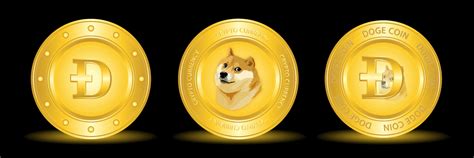 Dogecoin crypto currency logo with three icon 3590678 Vector Art at ...