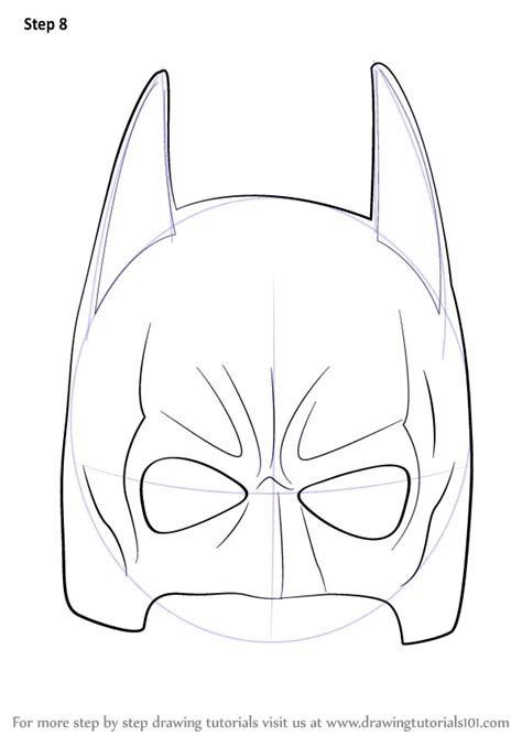 How to Draw Batman Mask (Batman) Step by Step | DrawingTutorials101.com