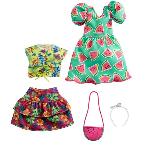 Barbie Fashions 2-Pack Clothing Set for Barbie Doll with Watermelon ...