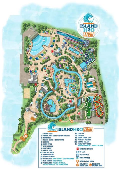 Island H2O Live Map and PDF - Water Slides, Lazy River, Kids Splash Park