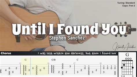 Until I Found You - Stephen Sanchez | Fingerstyle Guitar | TAB + Chords + Lyrics - YouTube