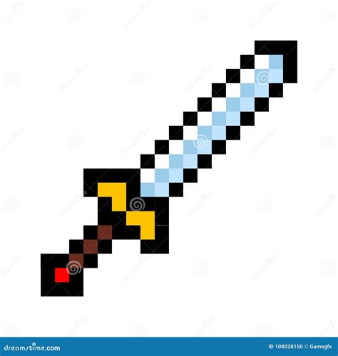 Minecraft Stone Sword Pixel Art