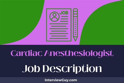 Cardiac Anesthesiologist Job Description [Updated for 2024]