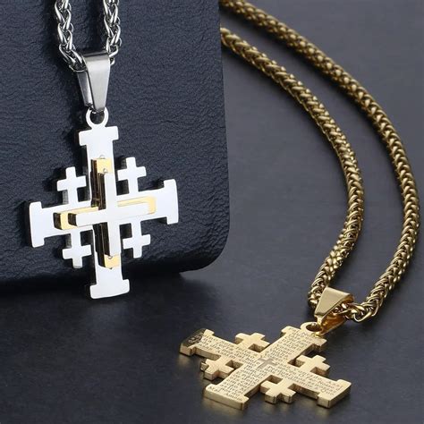 Bible Jerusalem Crusaders Cross Pendant Necklaces Medieval Religious ...