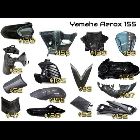 Carbon Fiber Accessories for Yamaha Aerox 155, Motorbikes, Motorbike Accessories on Carousell