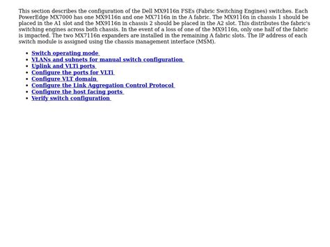 Manual Switch Configuration (Optional) | Dell PowerEdge MX Deployment ...