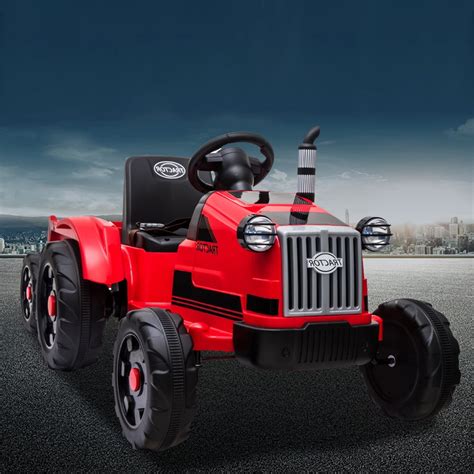 Electric Tractor for Kids, YOFE 12V Ride-On Tractor Toy with Trailer, Battery Powered 6 Wheeler ...