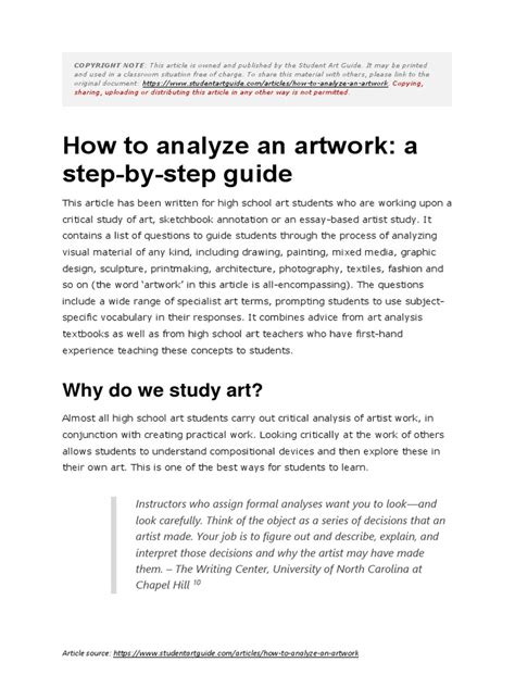 Free art analysis worksheet, Download Free art analysis worksheet png ...