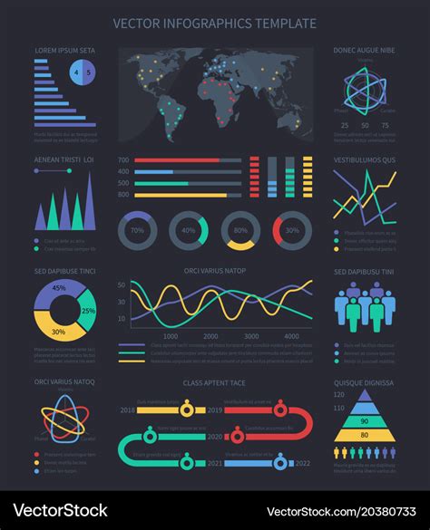 Data visualisation charts and diagrams Royalty Free Vector