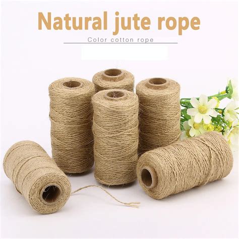 Rope 100M Handmade Linen Cords Burlap Twine Rope String DIY Craft Decoration bright and Lasting ...