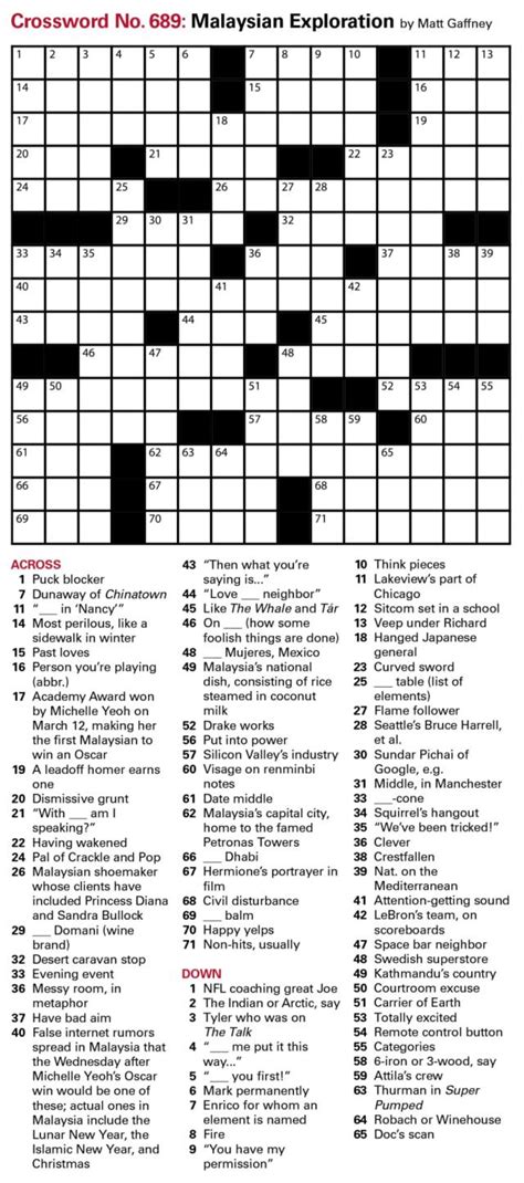 Puzzles: Printable Crossword - Issue: March 31, 2023