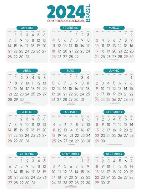 Calendario 2024 Com Feriados Brasileiros - Happy Kirstyn