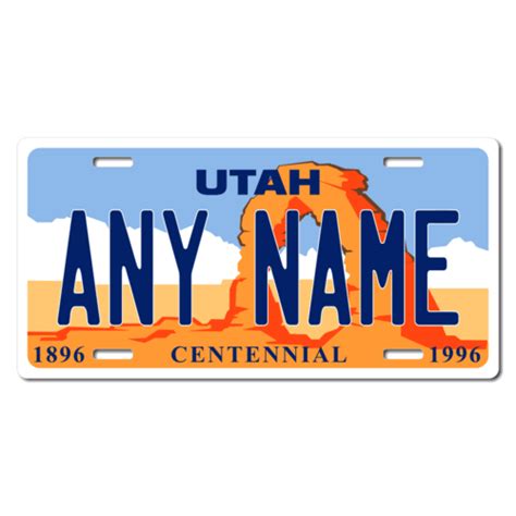 Personalized Utah License Plate for Bicycles, Kid's Bikes, Carts, Cars or Trucks - Teamlogo.com ...