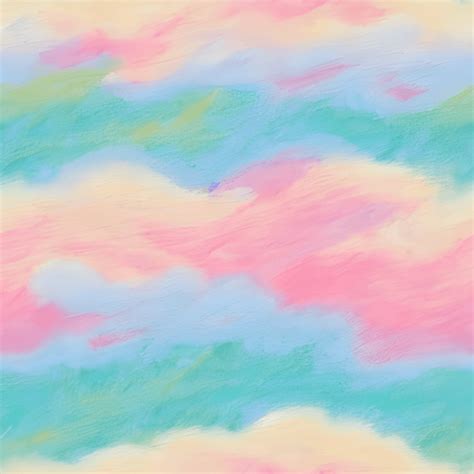 Whimsical Cotton Candy Clouds Blush White Blue Green · Creative Fabrica