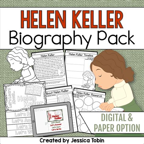 Helen Keller Biography Pack - Elementary Nest