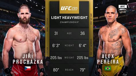 🔴 UFC 295: Jiří Procházka vs. Alex Pereira | Full Fight & Highlights ...