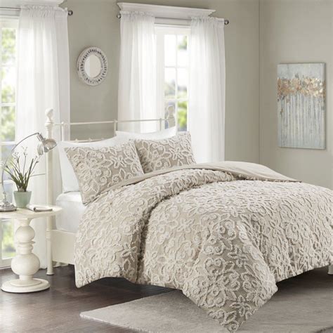 Home Essence Amber 3 Piece Full/Queen White Shabby Chic Duvet Cover Bedding Set - Walmart.com ...