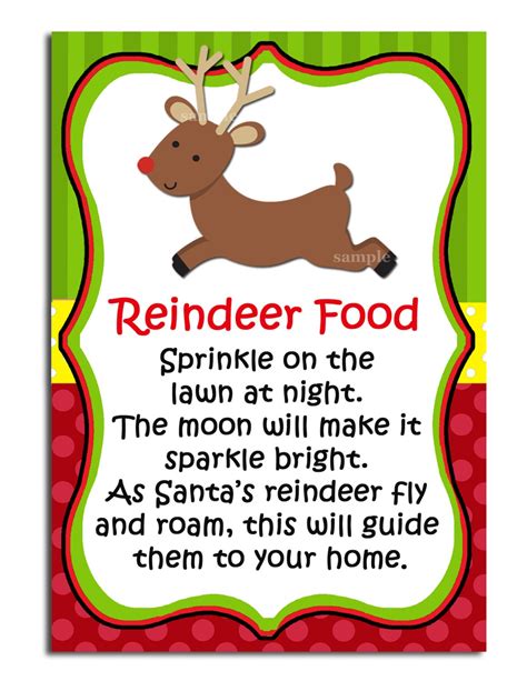 Reindeer Food Tags Printable - Printable Word Searches