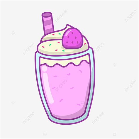 Strawberry Milkshake Vector Hd PNG Images, Cute Strawberry Milkshake Vector Illustration ...