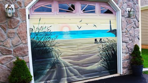 How to paint a Garage Door MURAL in a DAY - YouTube