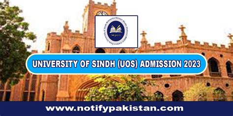 University Of Sindh (UOS) admission 2023 - Notify Pakistan