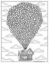 Up Flying House Drawing sketch template