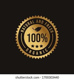 100 Natural Organic Gold Logo Template Stock Vector (Royalty Free ...