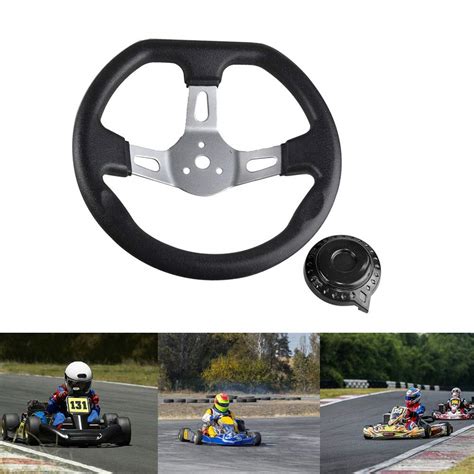 Buy FLYPIG 270mm Steering Wheel Go Kart Off-Road 3 Spokes Vehicle PU Foam Interior Steering ...