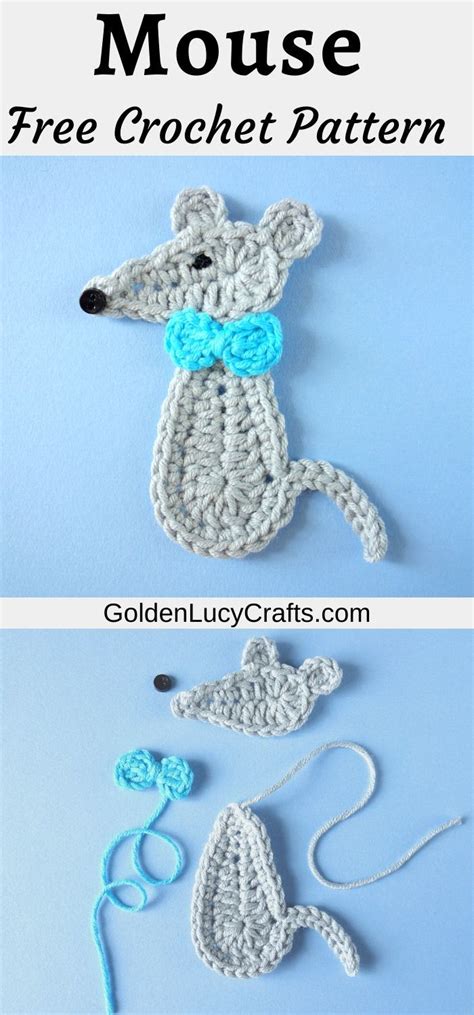 Crochet Mouse Applique | Crochet mouse, Cozy crochet patterns, Crochet patterns free beginner