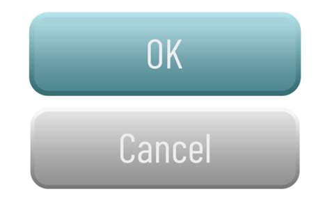 Ok Cancel Button In Blue And Red Colors, Ok Buttons, Button, Cancel Button PNG and Vector with ...