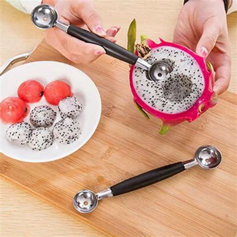 1pc high quality Stainless Steel Double headed fruit digging spoon Multifunctional fruit spoon ...