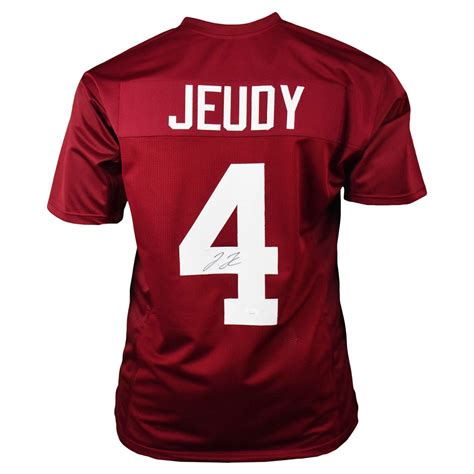 Jerry Jeudy Signed College-Edition Crimson Football Jersey (JSA) — RSA