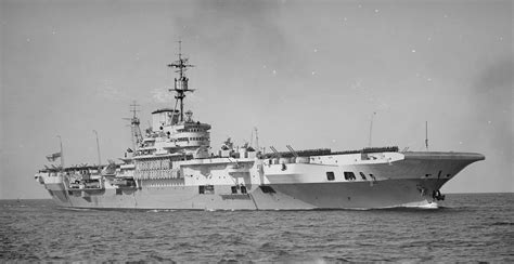 HMS Implacable, shown 1947. Launched 1942, 23,000 tons (33,000 tons ...