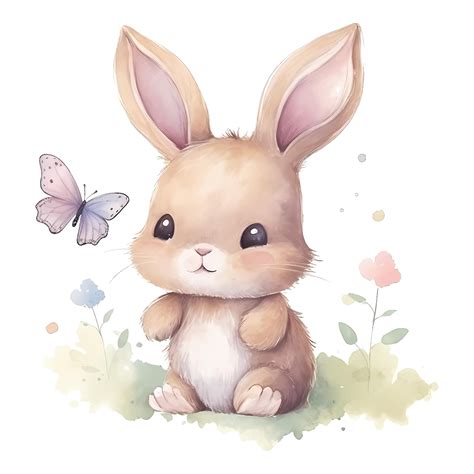 Premium Vector | Watercolor vector cute baby bunny on white background