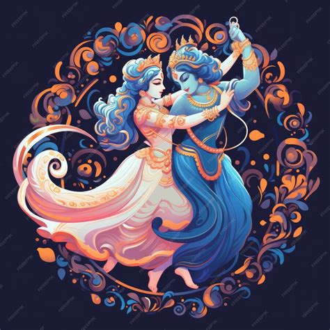 Premium AI Image | 3d illustration of lord Krishna and Radha for ...