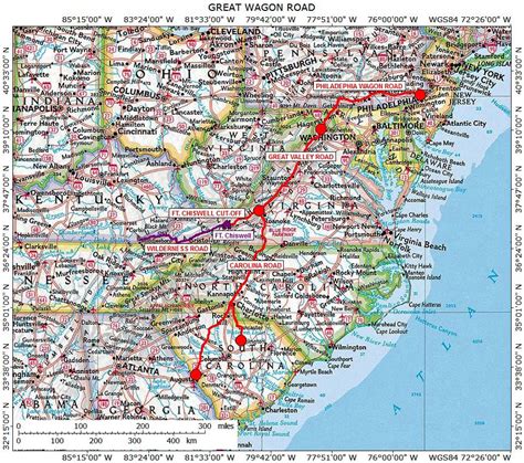 Road Map Of Virginia And North Carolina